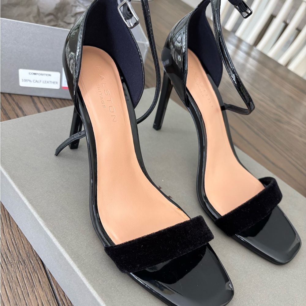 Halston Heritage Glossy Black Heels
